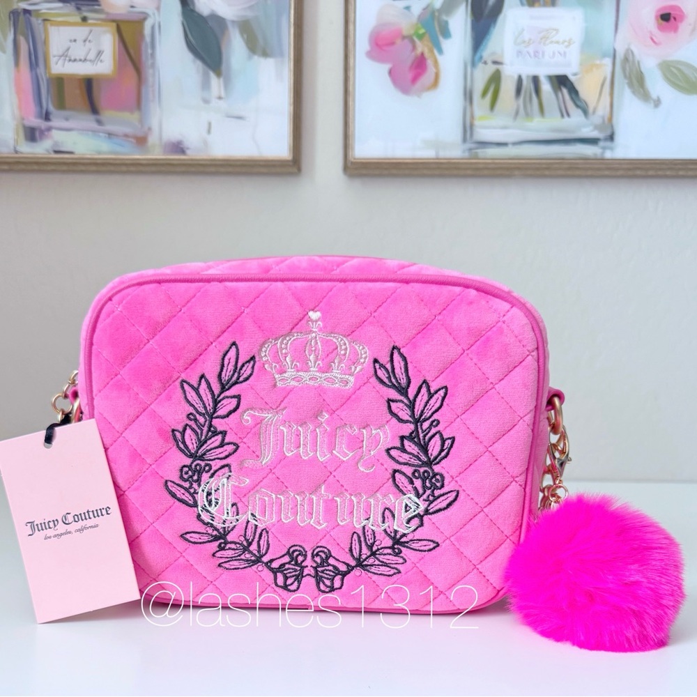 JUICY COUTURE Bag Royal Couture Camera Crossbody - Pink Velour